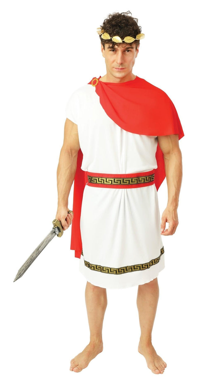 P'TIT CLOWN - Römisches Kostüm, Römerin - Kostüm für Erwachsene - Kleid, Stola, Gürtel, Krone - Perf