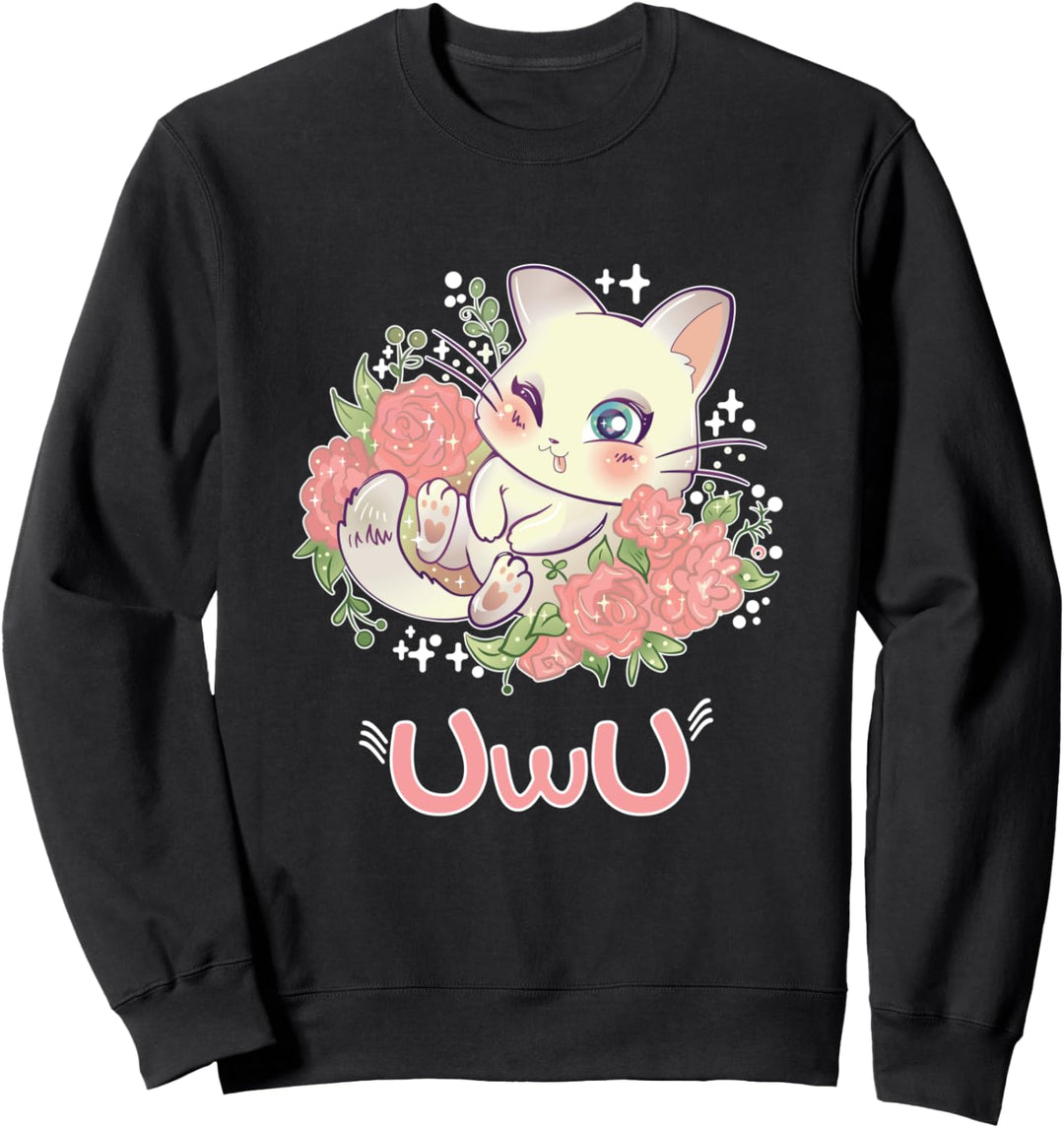 Kawaii I UwU Katze I Kawaii Meme Süss Japan Anime Kätzchen Sweatshirt