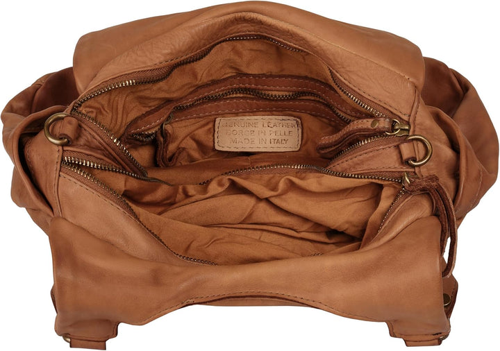 Samantha Look Umhängetasche echt Leder Damen | | 021685 Cognac, Cognac