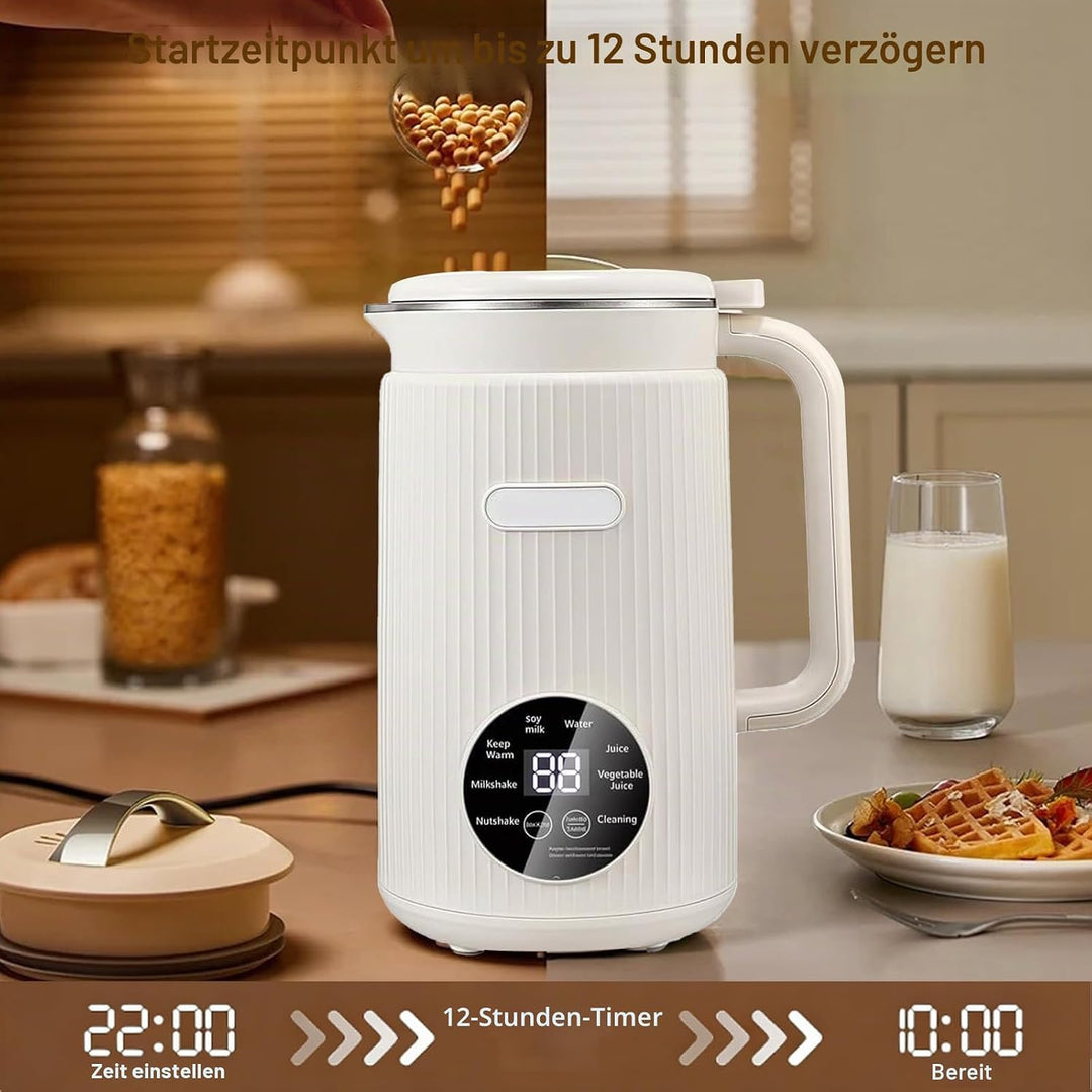 8-in-1 Nussmilchmaschine 1200 ml,Nussmilch Maschine,Automatische Mandelmilchmaschine Pflanzenmilchbe