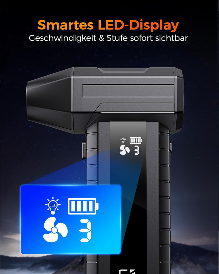 Druckluftspray Alternative, Elektrischer Air Duster mit 200.000 U/min Turbo Gebläse, 10500 mAh Akku