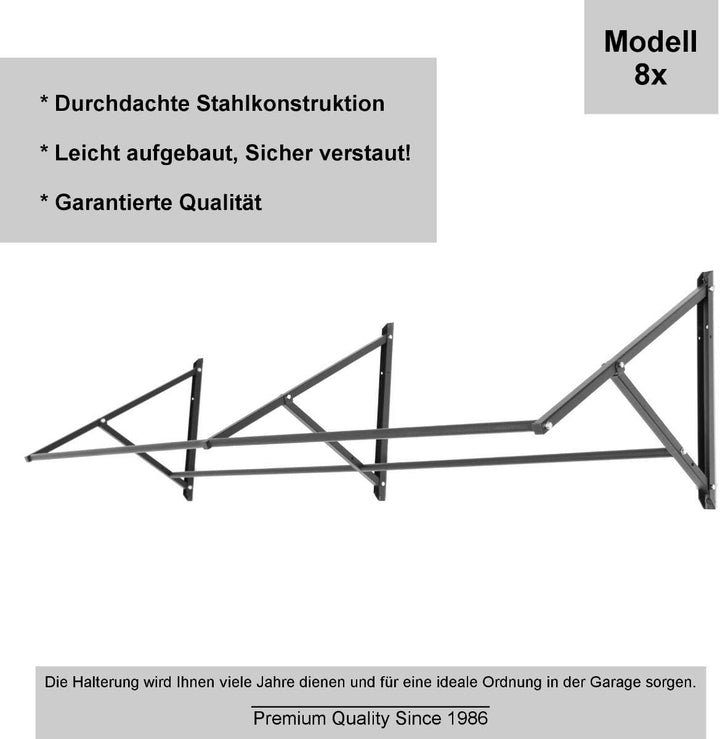 Stillerbursch Reifenregal 8 Reifen zur Wandmontage | Garagenregal | Garage Werkstatt Felgenregal Lag