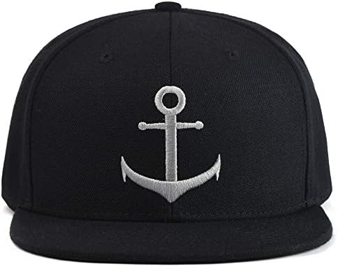 Bexxwell Snapback Caps 2er-Set Partnerlook für Klein und Gross schwarz mit Anker (optimale Passform,