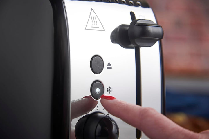 Russell Hobbs Toaster [für 2 Scheiben] Colours Plus Edelstahl Schwarz (extra breite Toastschlitze, i
