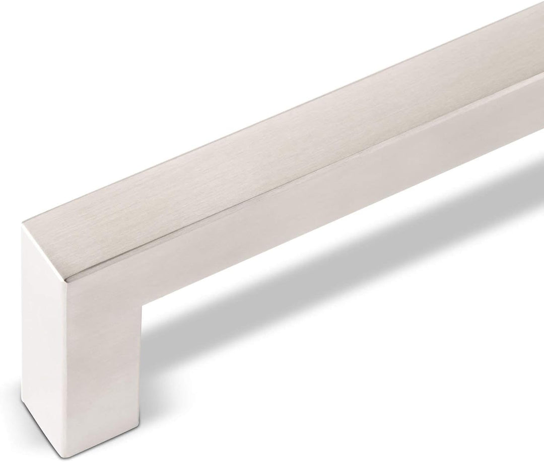 SOTECH 10 Stück Möbelgriffe E3 echt Edelstahl BA 384 mm (Profil 15 x 15 mm) Stangengriffe Relinggrif