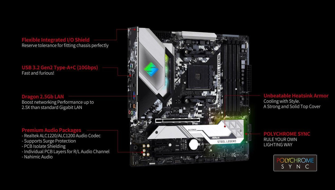 Asrock B550M Steel Legend Socket AM4 Micro ATX AMD B550