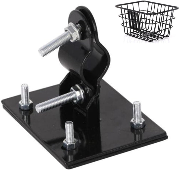 Fahrradkorb Feste Halterung, Frontkorbzubehör, schwarzes Metall, Gepäckträgerhalterung, 5 kg Tragkra