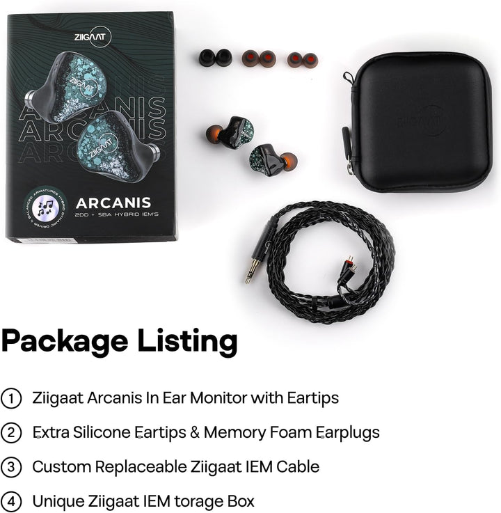 LINSOUL ZiiGaat Arcanis In-Ear-Monitor, Professioneller 2DD+5BA Hybrid IEM Earphone, Gaming -Ohrhöre
