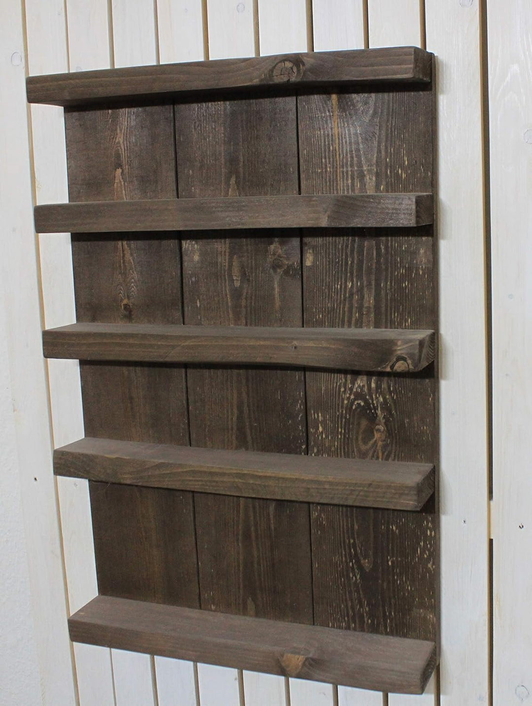 Dekorie Gewürzregal aus Holz - für die Wand oder stehend - Braun - 5 Stellflächen - 90 x 60 x 12 cm