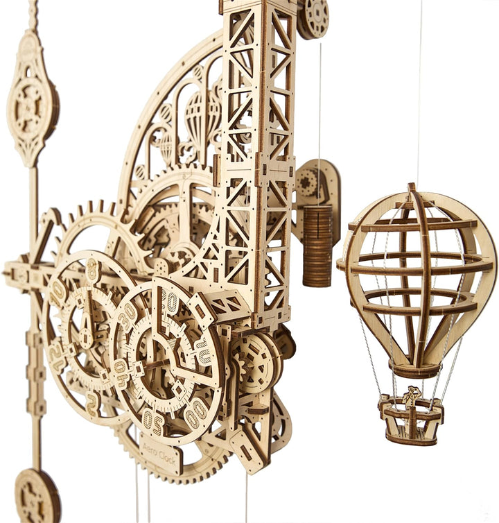 UGEARS Aero Uhr 3D Puzzle - Pendeluhr Aero Clock - Modellbau 3D Holzpuzzle Holzbausatz - Modellbausa