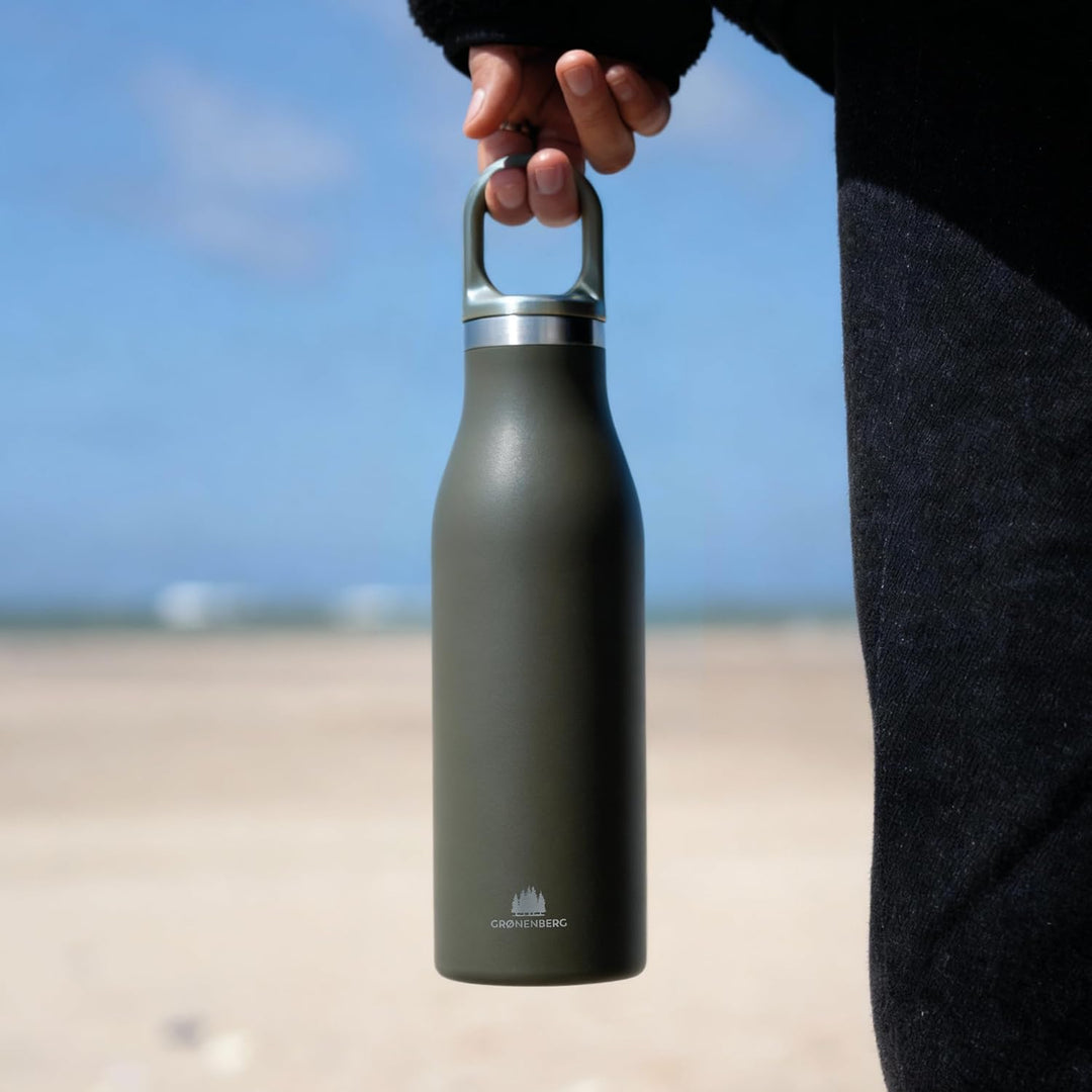 Groenenberg Trinkflasche Edelstahl 500ml oder 750ml | 100% Auslaufsicher | Thermosflasche Kohlensäur