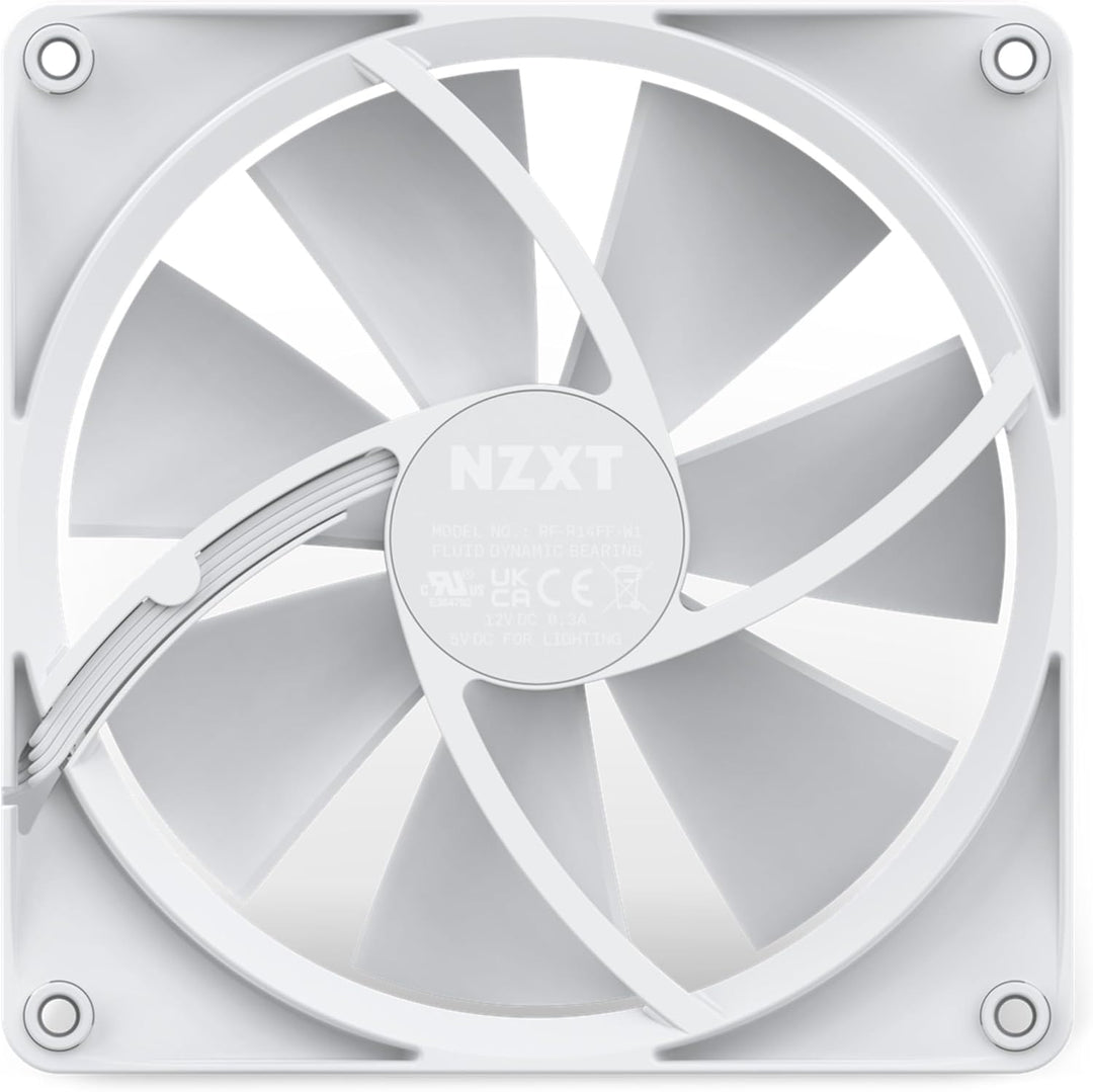 Nzxt F140 RGB Fans - RF-R14SF-W1 - Erweiterte Anpassung der RGB-Beleuchtung – Flüsterleise Kühlung –