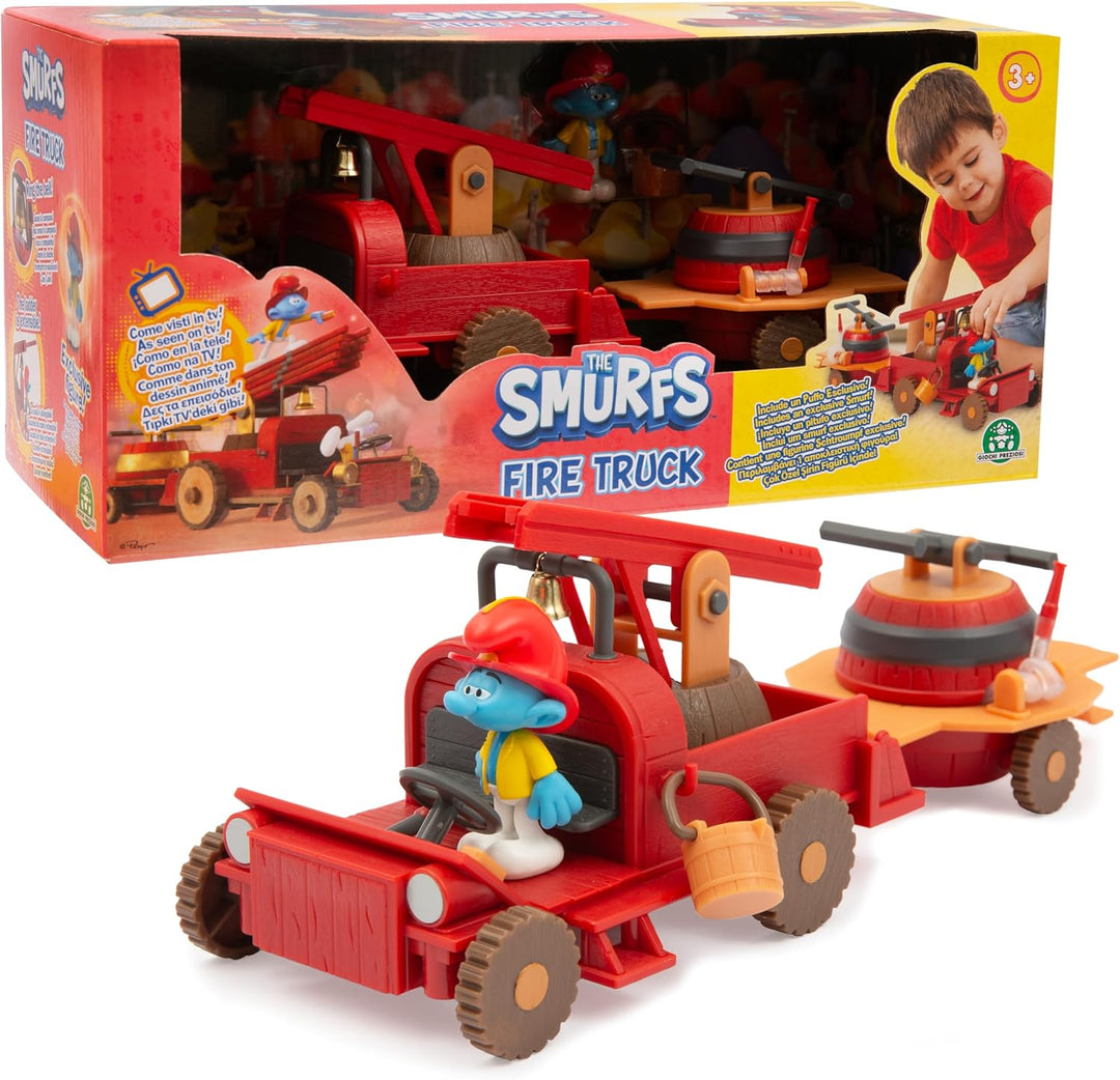 Giochi Preziosi Die Schlümpfe - Playset Feuerwehrauto der Schlümpfe mit realistischen Funktionen, Zu