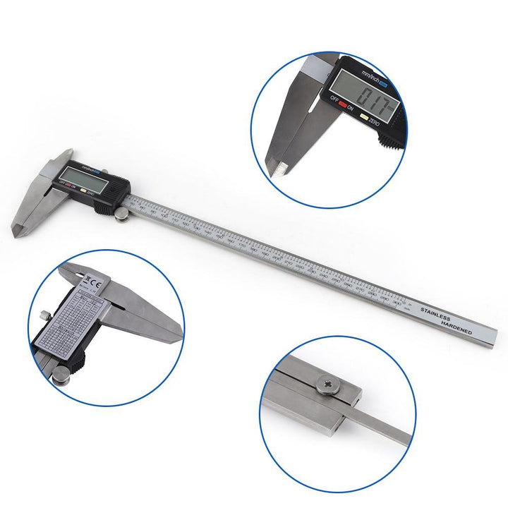 Yosoo - digitaler Vernier-Messschieber mit LCD-Bildschirm, 300 mm, elektronisch, Edelstahl, Metall-O