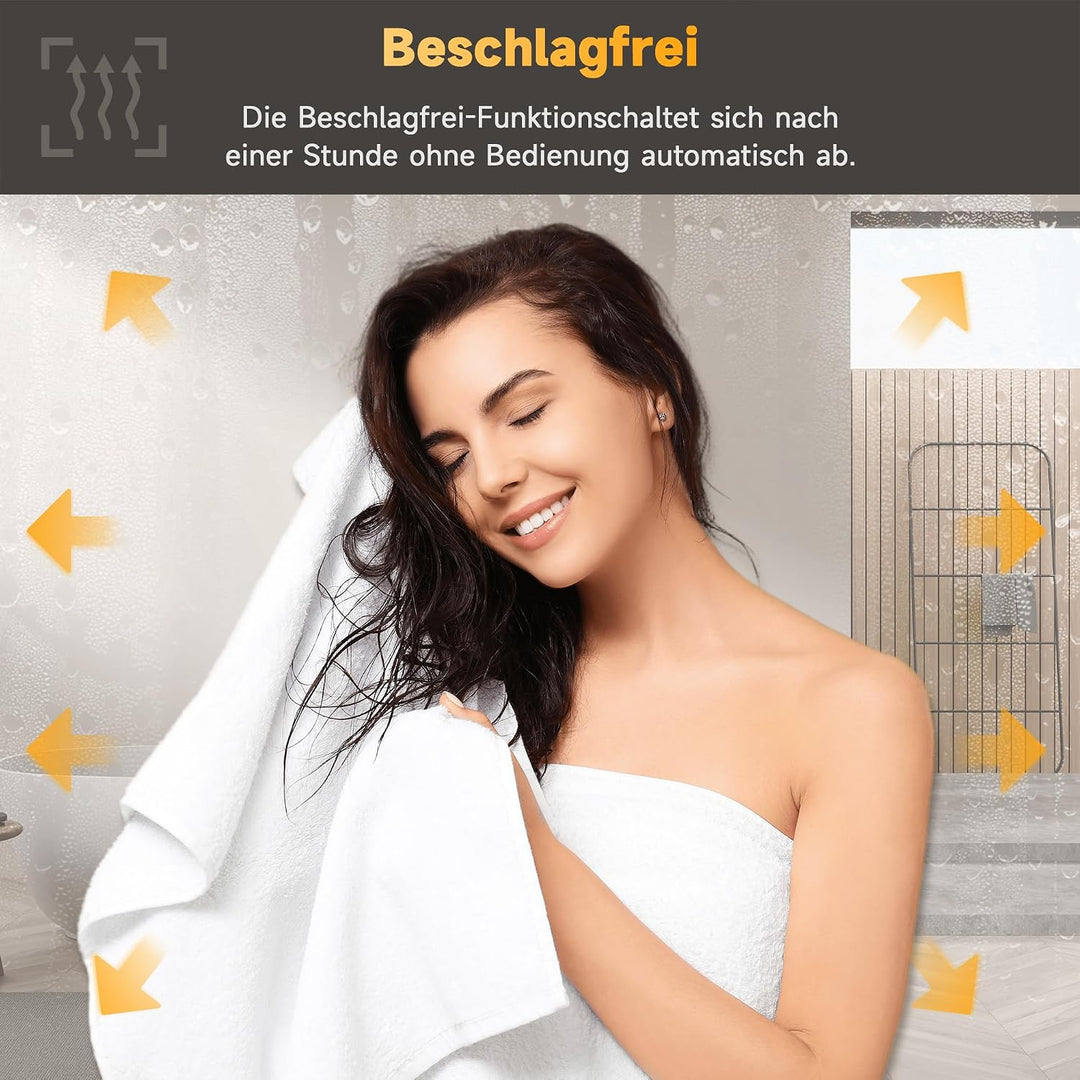 SONNI Badspiegel Lichtspiegel LED Spiegel Wandspiegel mit Touch-Schalter 70 x 50cm kaltweiss IP44 en