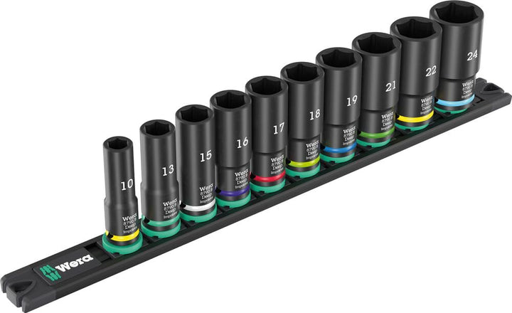 Wera 05005590001 9660 Nuss-Magnetleiste B Impaktor Deep 1 Steckschlüsseleinsatz-Satz, 3/8"-Antrieb,
