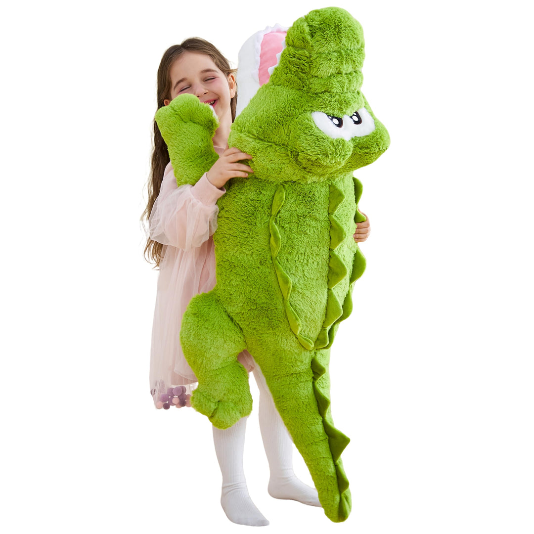 IKASA Gross Krokodil Stofftier Riesen Kuscheltier,78cm Gross Plüschtier Süsses Riesiges Flauschiges