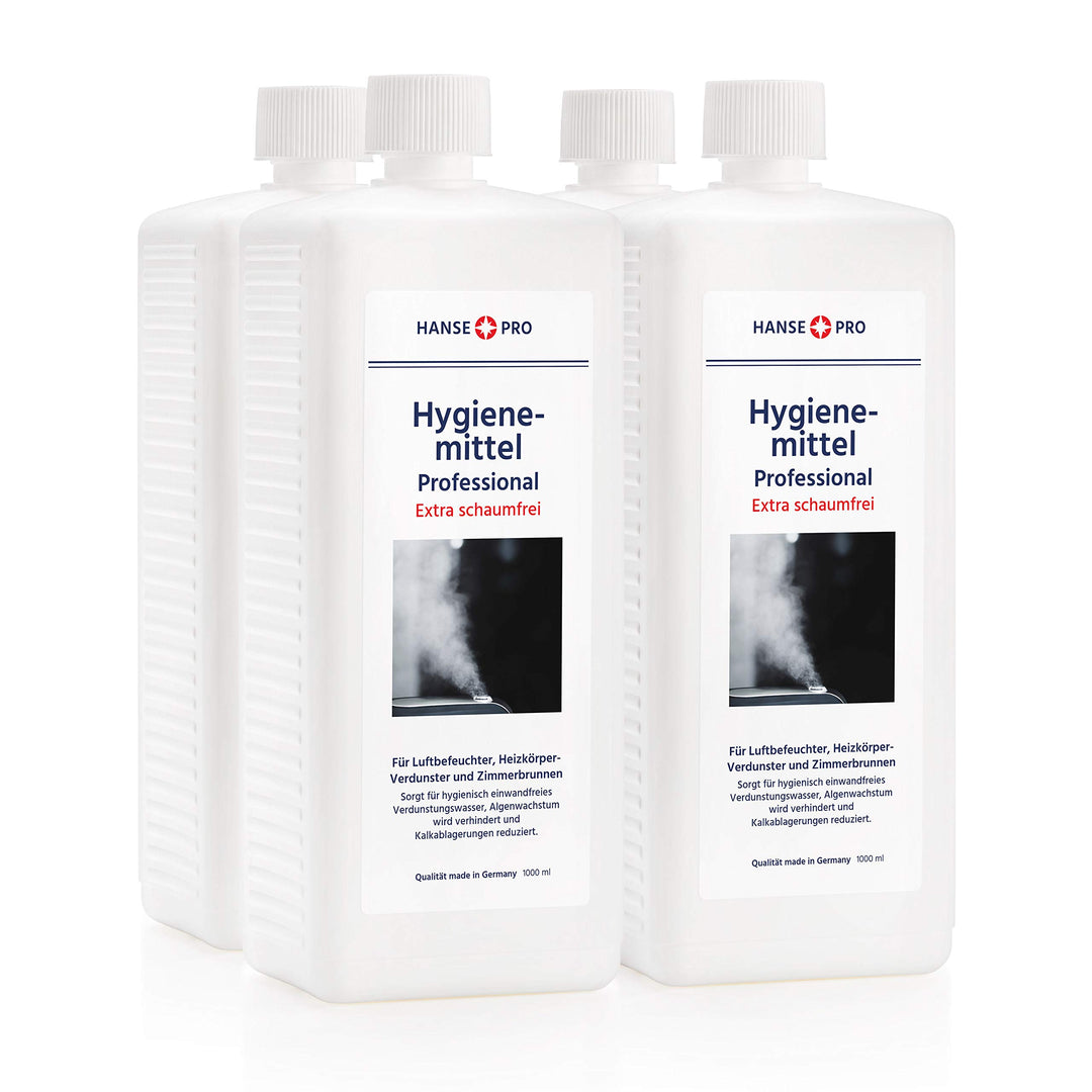 HANSE PRO Hygienemittel Professional, 4 x 1000 ml I Für Luftbefeuchter, Luftreiniger, Luftwäscher, H