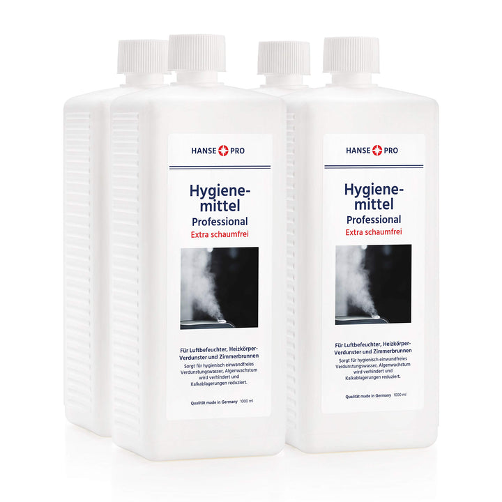 HANSE PRO Hygienemittel Professional, 4 x 1000 ml I Für Luftbefeuchter, Luftreiniger, Luftwäscher, H