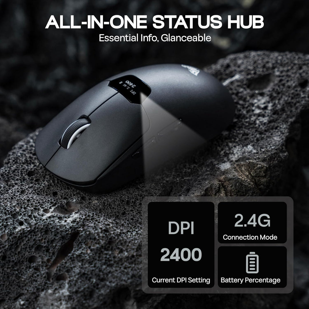 MechLands Aula SC390 – Leichte Gaming-Maus mit Display, kabellose 2,4-GHz-/USB-C-/BT-Maus mit 400-mA