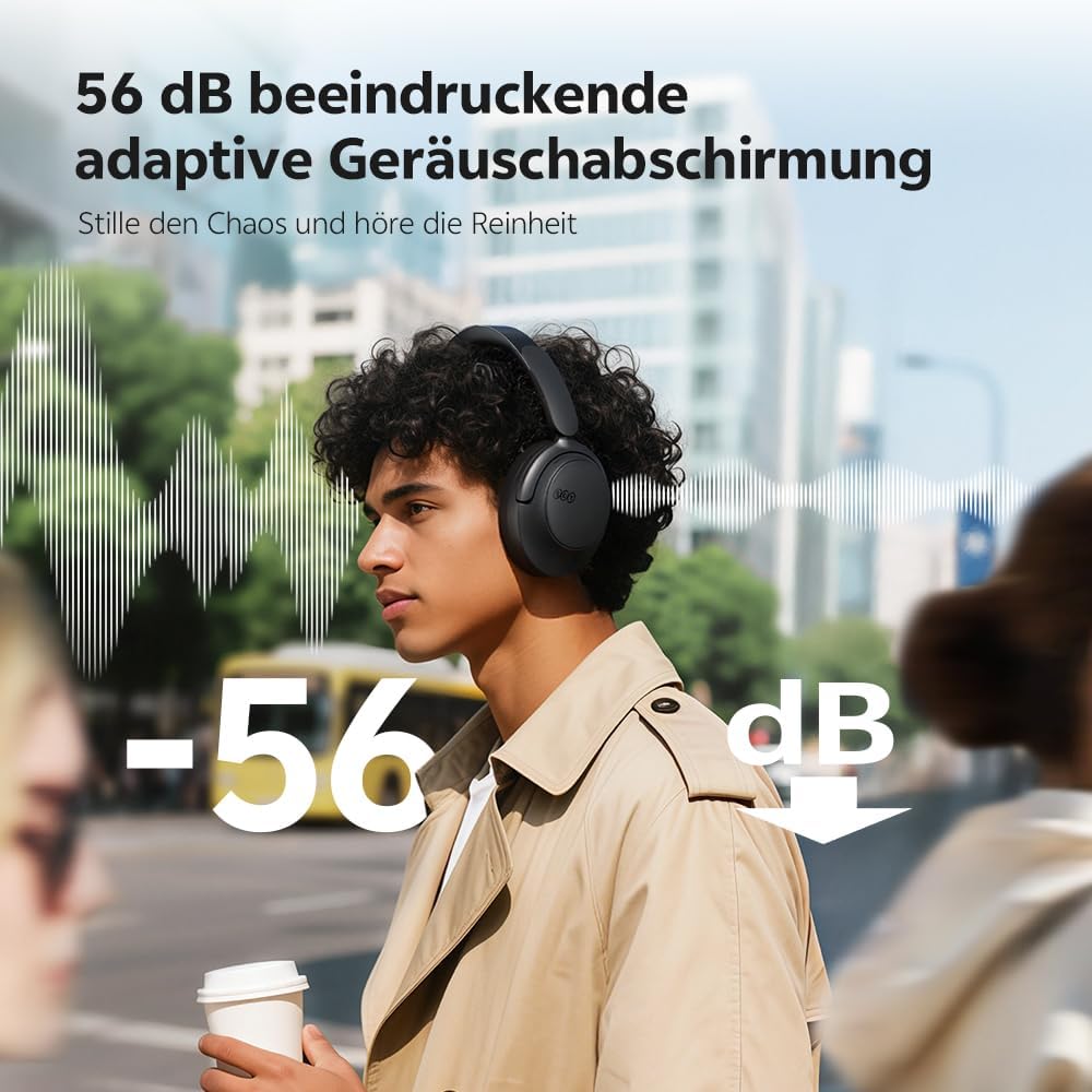 QCY H3S Over Ear Bluetooth Kopfhörer,Hybrid Aktive Noise Cancelling,Hi-Res Audio,LDAC,ultraleichtem