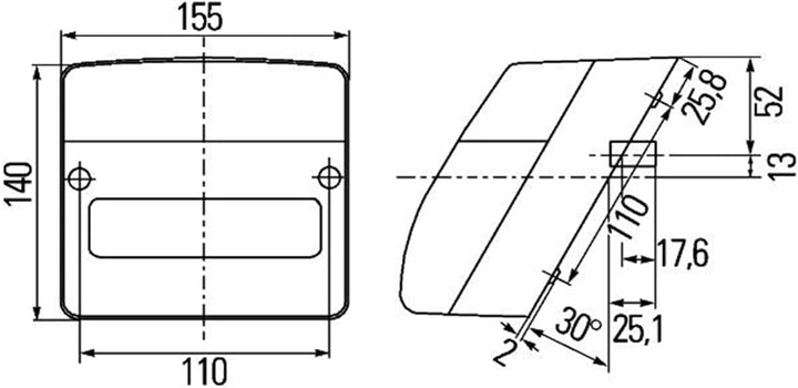 HELLA - Heckleuchte - Glühlampe - 12V - Anbau/geschraubt - Lichtscheibenfarbe: rot/gelb - Stecker: R