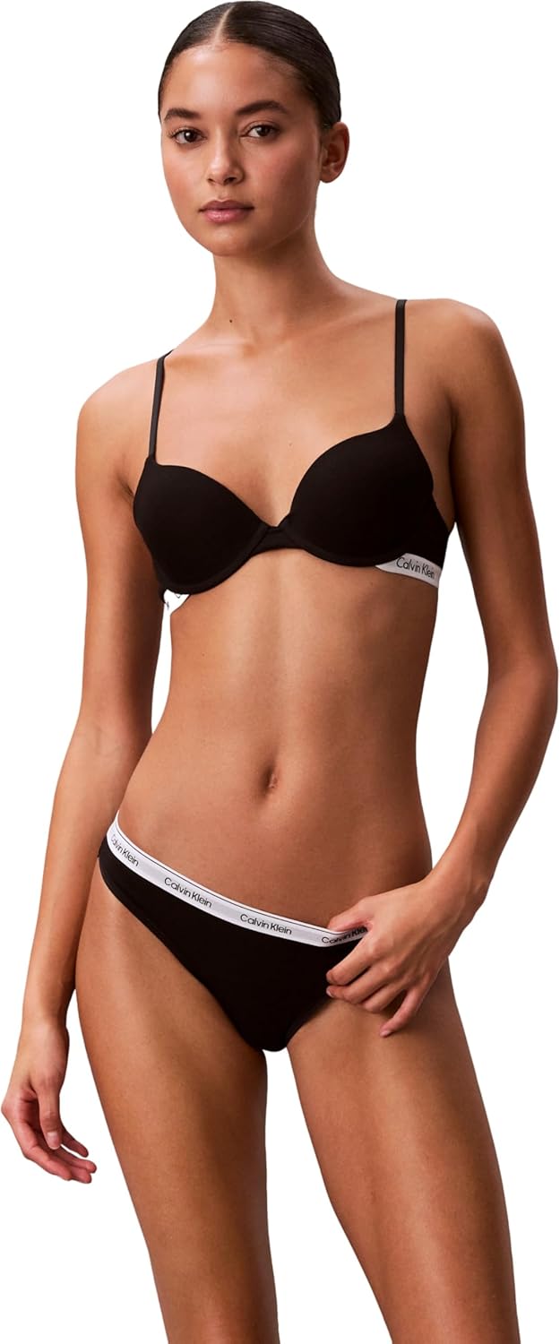 Calvin Klein Damen 3er Pack Slips Bikini Form Baumwolle mit Stretch, Schwarz (Black/Black/Black)