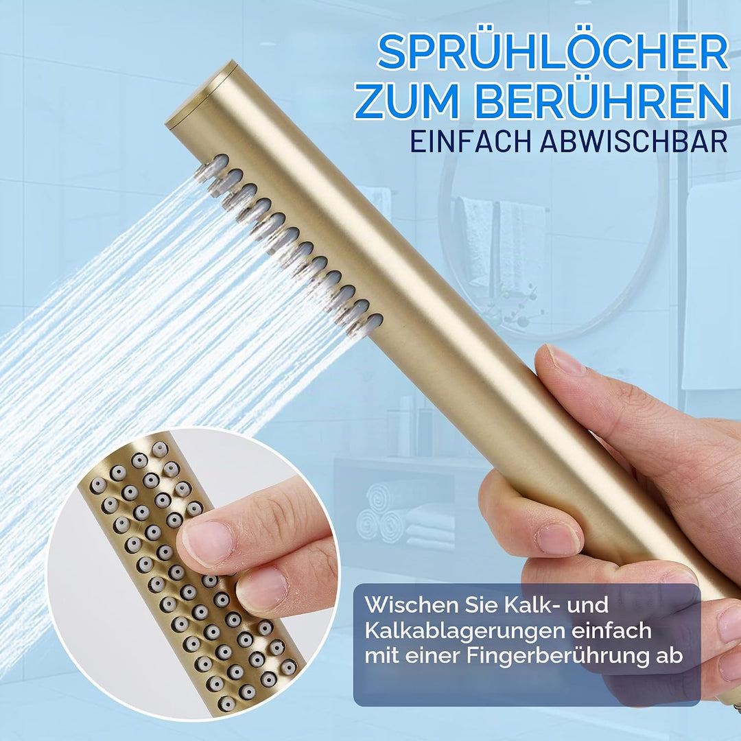 Handbrause Wassersparende Duschkopf aus Edelstahl 304 mit 48 Anti-Kalk Düsen Einfache Strahleinstell