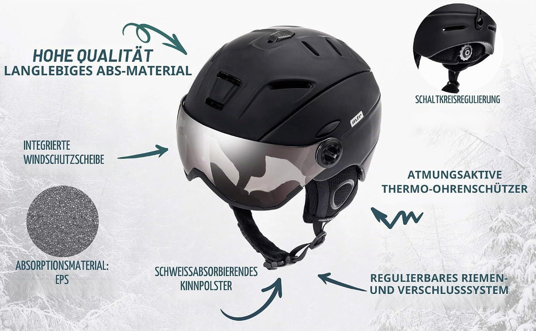 meteor Skihelm Kinder Snowboard Helm Herren Ski Helmet fur Mädchen Jungen Skihelm Damen