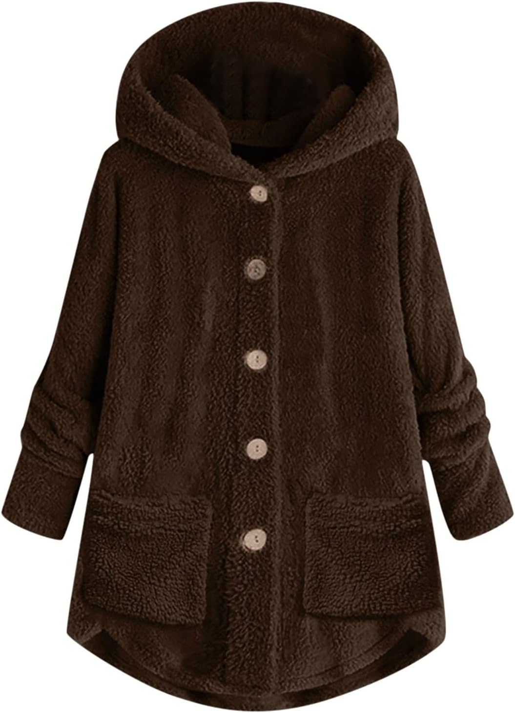 Ansenesna Teddyjacke Damen Mit Kapuze Winterjacke Damen Teddyfleece Warm Gefüttert Wintermantel Frau