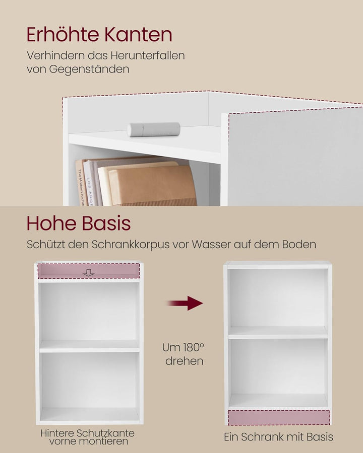 VASAGLE Custos Collection - 2er Set, Nachttische mit offenen Fächern, Beistelltische mit verstellbar