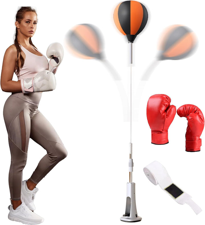 Stand-Up-Boxsack für Erwachsene – stehendes Boxsack-Set, höhenverstellbare Boxausrüstung, Hand-Augen