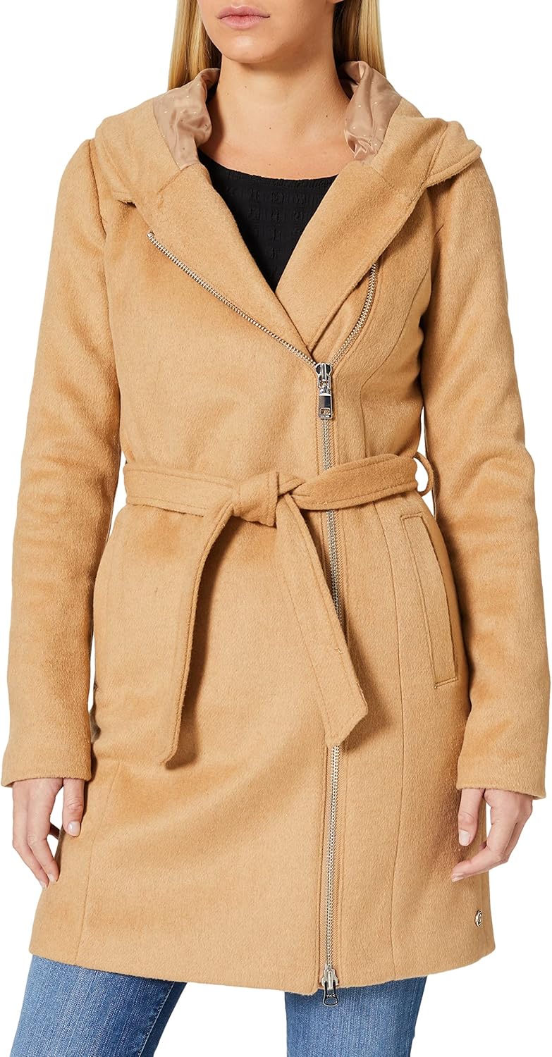 s.Oliver Kapuzenmantel aus flauschigem Wollmix 34 Beige, 34 Beige