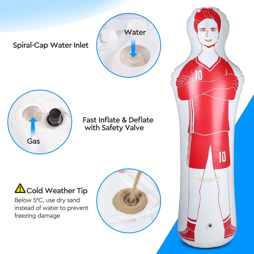 efuturetime Aufblasbare Fussball Dummy aus PVC, Fussballtraining Dummy Trainingspuppe für Torwart Fr
