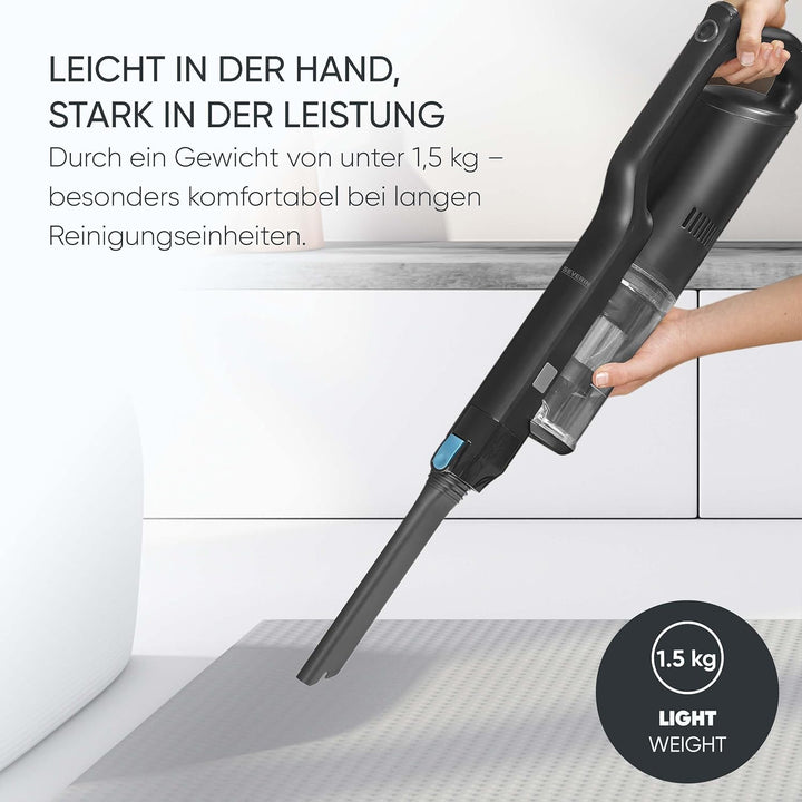 SEVERIN Kabelloser Akku Staubsauger S’Power Slim, höhenverstellbares Saugrohr, LED-Beleuchtung, 50 M