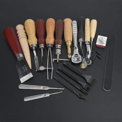 Fydun Leder Nähwerkzeuge 19pcs Leder Werkzeug Set DIY Leder Handwerk Stitching Carving für Teppiche