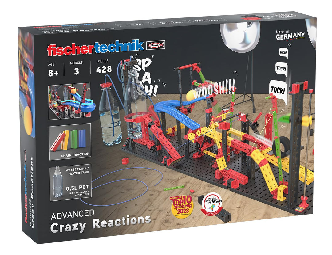 Fischertechnik 569018 Advanced Crazy Reactions, Konstruktionsbausatz mit 3 Modellen zum Bauen von ve