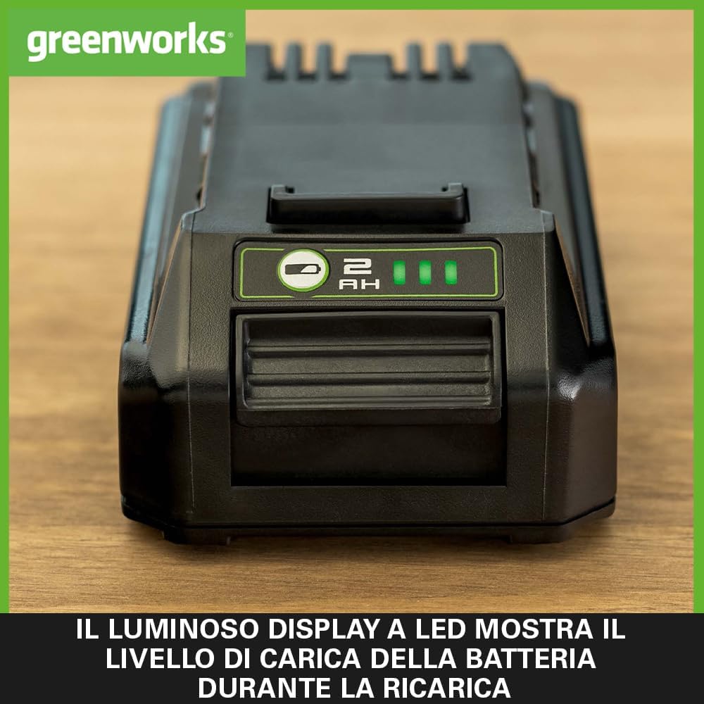 Greenworks 24V Akku - Original Greenworks 2Ah Leistungsstarker Lithium-Ionen Akku, leichtes Design m