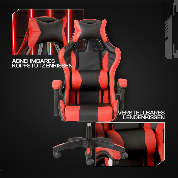 Baroni Home Gaming-Stuhl, ergonomischer Bürostuhl, gepolstert Gaming Sessel mit bequemer, Verstellba