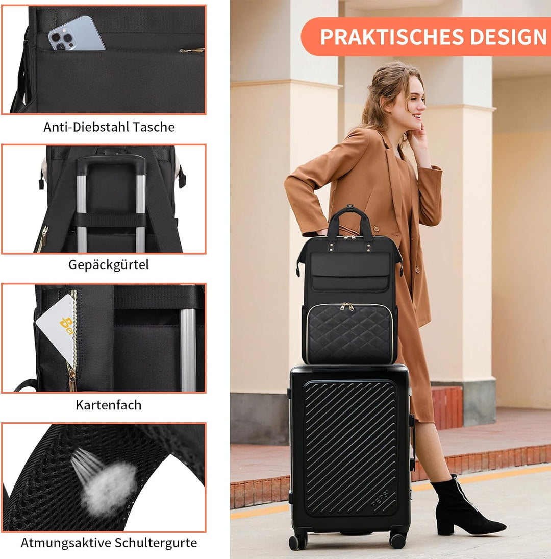 BERTASCHE Lunch Rucksack, Laptop Rucksack Damen 15,6 Zoll mit Isoliertes Kühltasche, 2-in-1-Arbeitsr