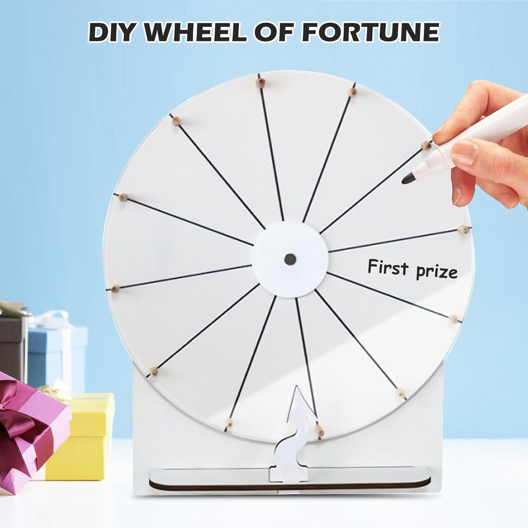 PORFOYO Grosses Glücksrad Set, 30cm Glücksrad Zum Drehen Mit Ständer Und Markierstift, Glücksrads Zu