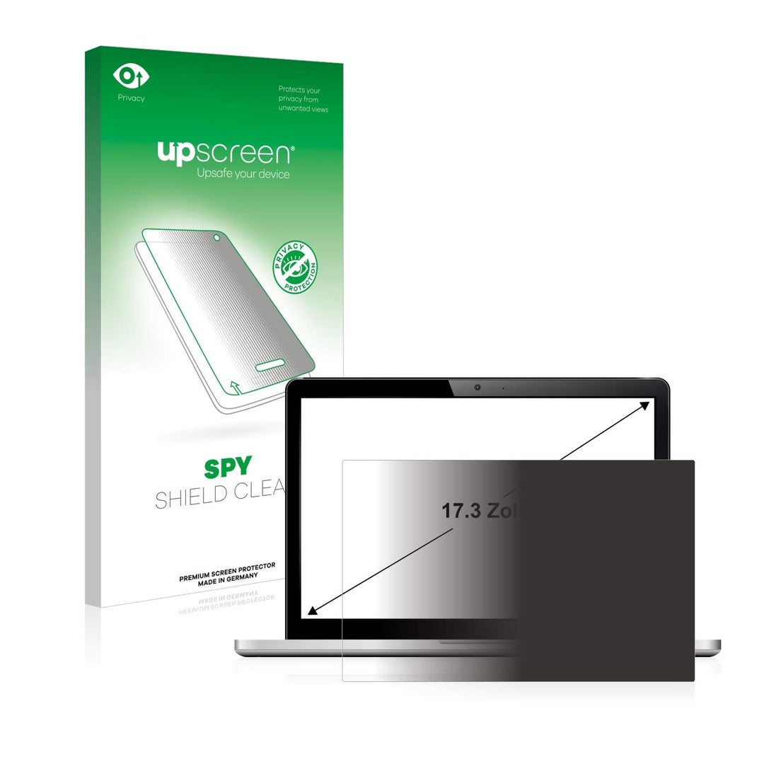 upscreen 17.3" Anti-Spy Blickschutzfolie für 17,3 Zoll Notebooks (43.9 cm) [383 x 215 mm, 16:9] - Pr