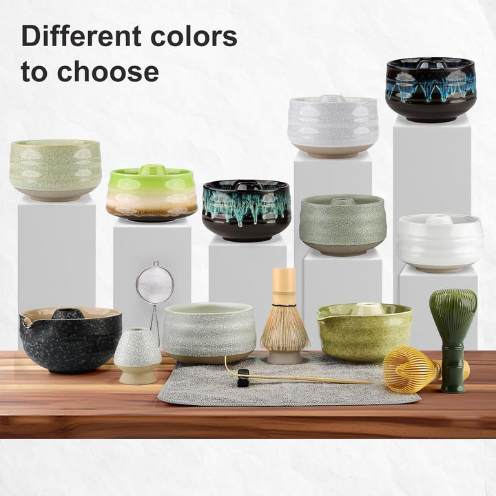 7PCS Matcha Kit Japanische Zeremonie, Bambuslöffel, Bambusschaufel, Peitschenhalter, Matcha-Set für