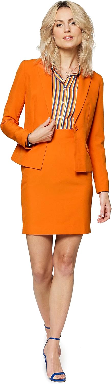 OppoSuits - Verrückter Anzug mit lustigen Prints für Damen - Komplettes Set: Jacke und Rock 32-34 Fo