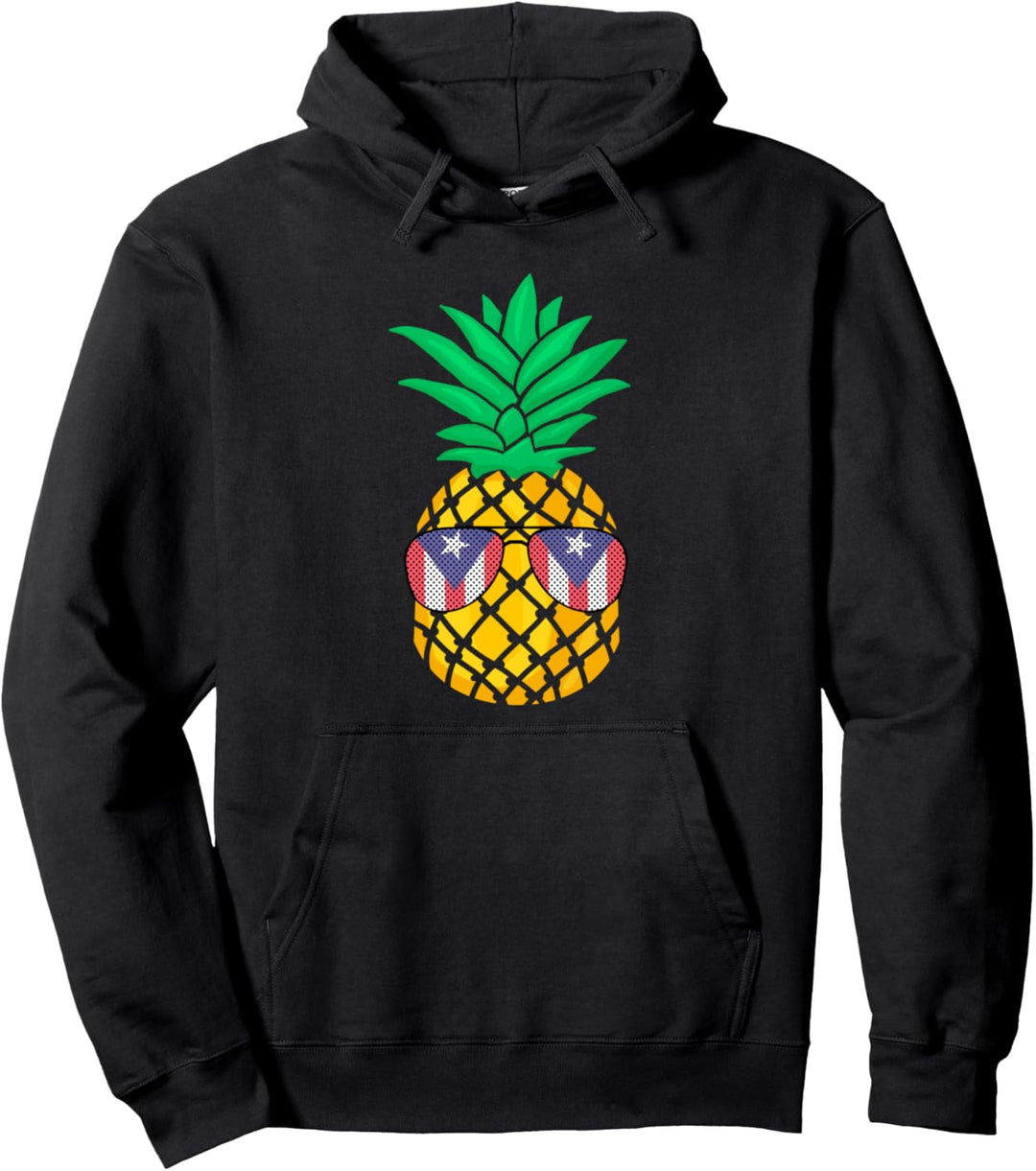 Puerto Rico Fahne Ananas Sonnenbrille Tropische Karibik Pullover Hoodie
