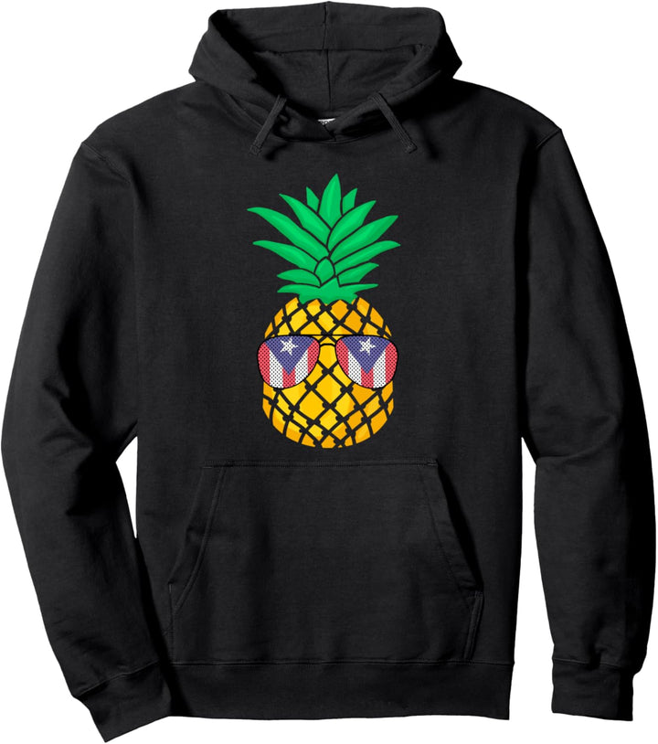 Puerto Rico Fahne Ananas Sonnenbrille Tropische Karibik Pullover Hoodie