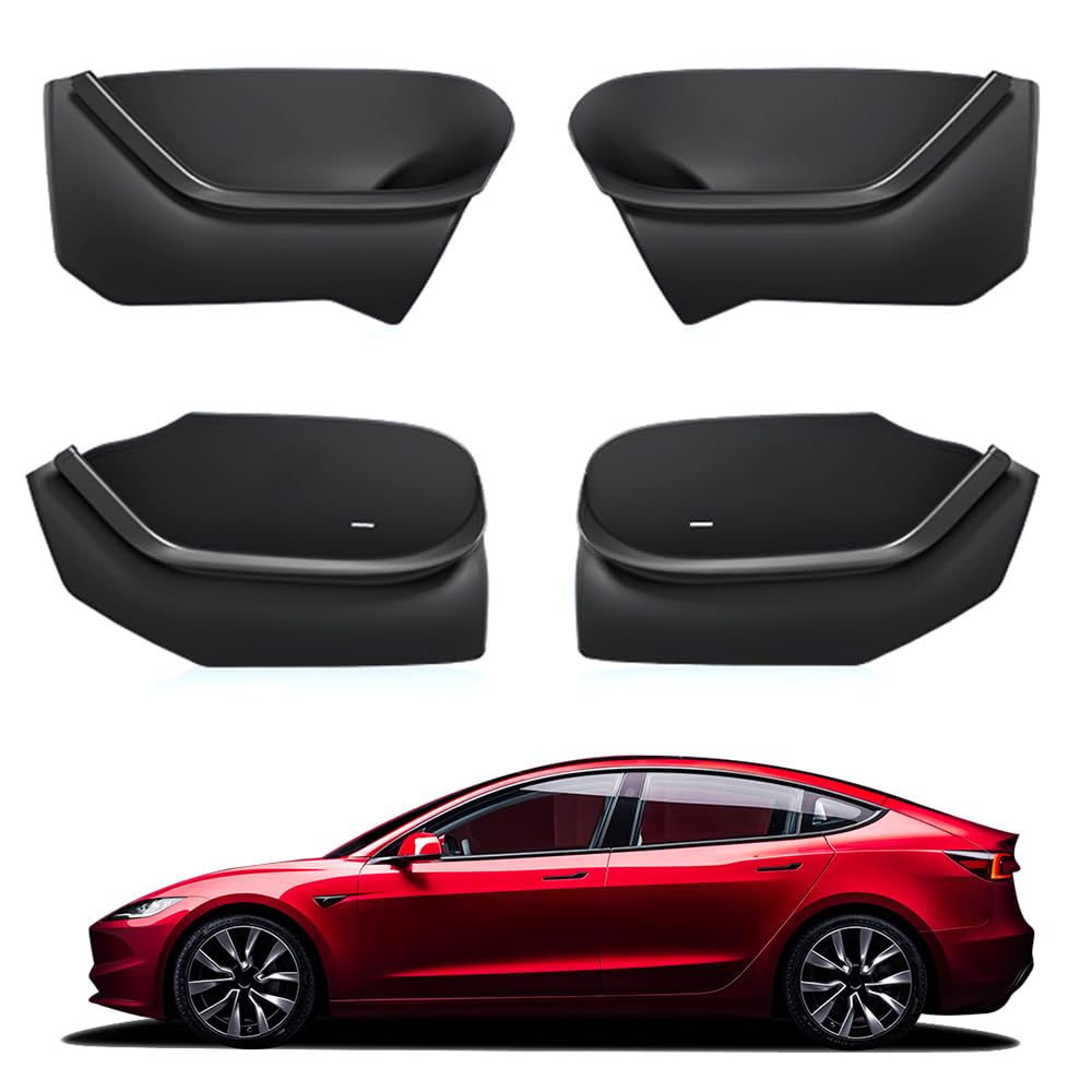 Arcoche Tür-Seiten-Aufbewahrungsbox für Tesla Model Y, wasserdichte TPE-Tür-Organizer-Ablage, Autotü
