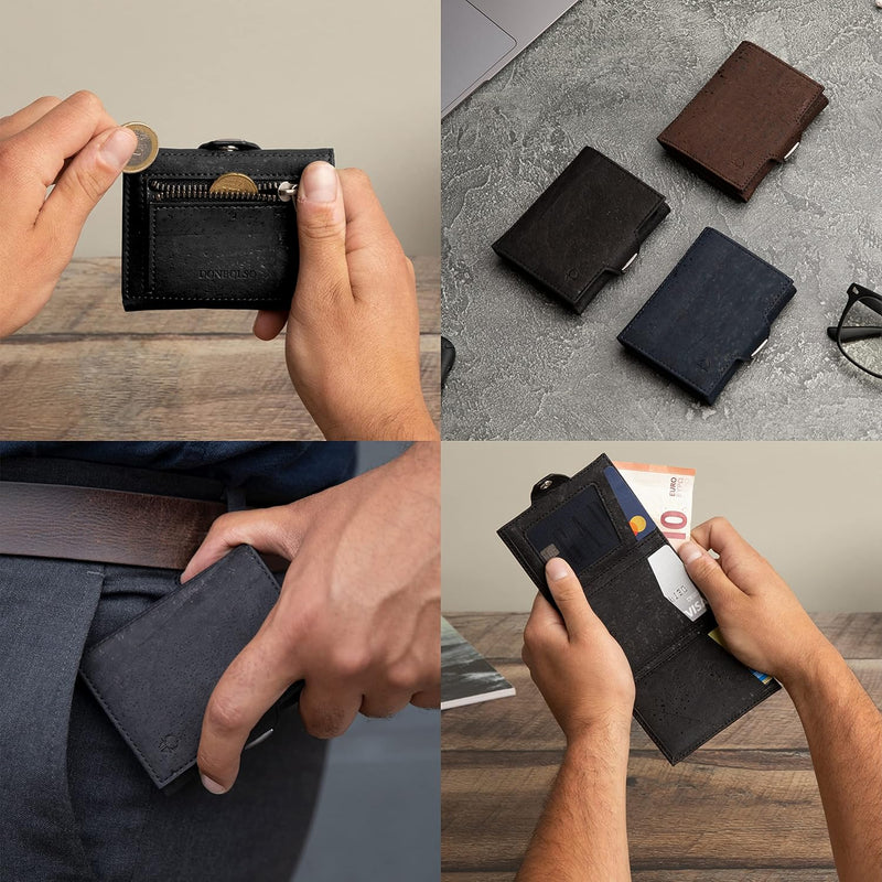 DONBOLSO NextGen Brieftasche | Slim Wallet mit Münzfach | RFID Schutz Geldbeutel | Kartenetui bis 11