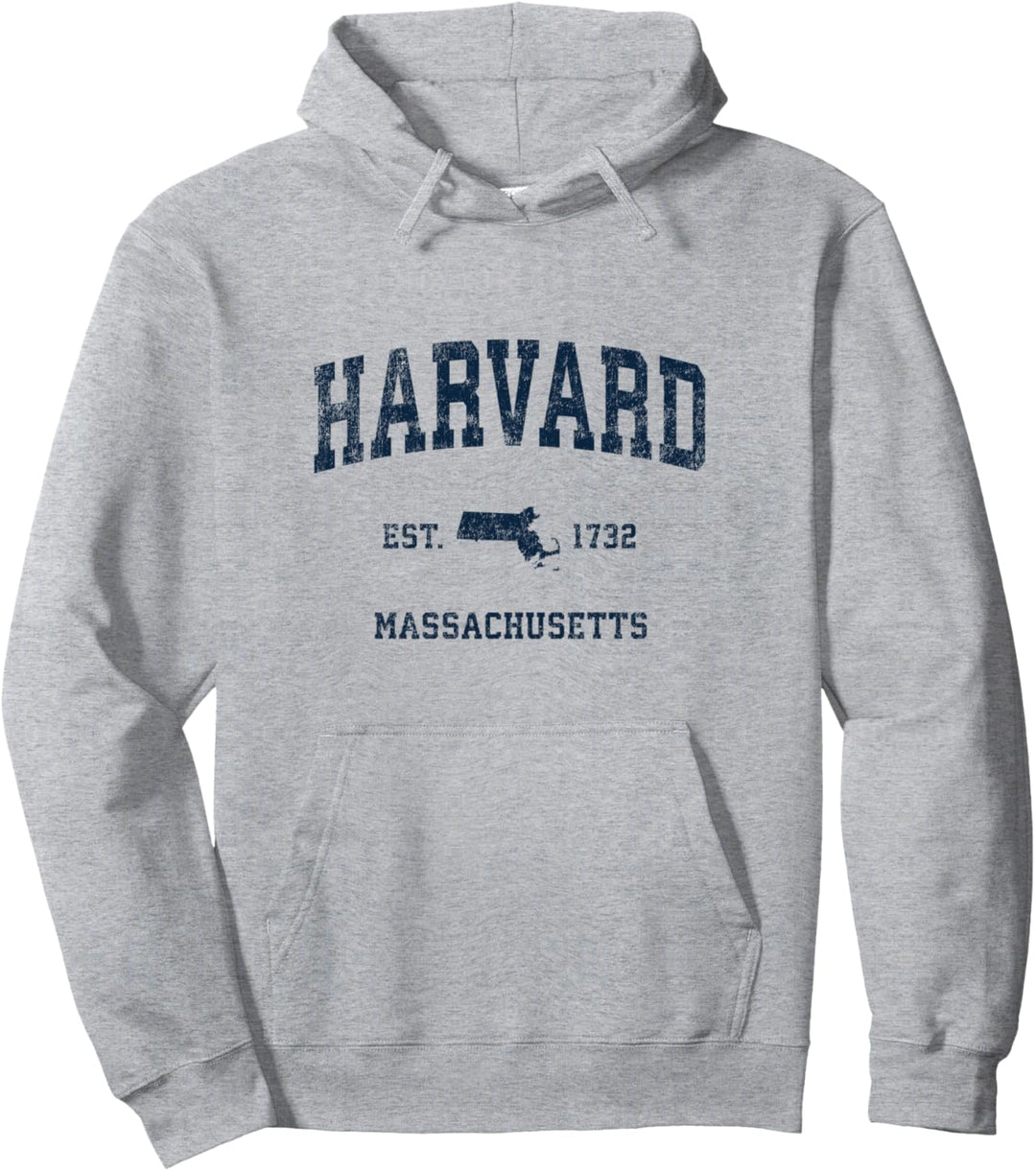 Harvard Massachusetts MA Vintage-Sportdesign, Marine-Druck Pullover Hoodie