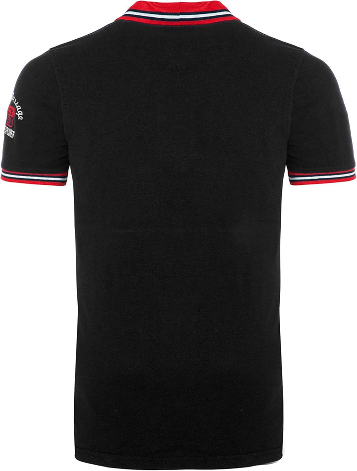 Carisma Casual Herren Poloshirt Kurzarm T-Shirt Regular Fit mit Hochwertigen Stickerei 4634 S Schwar